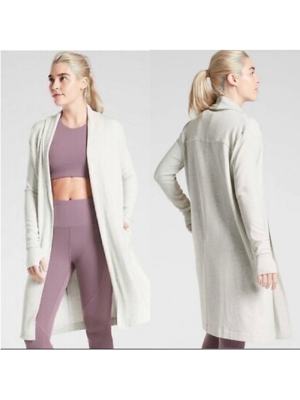 ATHLETA Canopy Wrap Nirvana Gray Size Large Long Athleisure